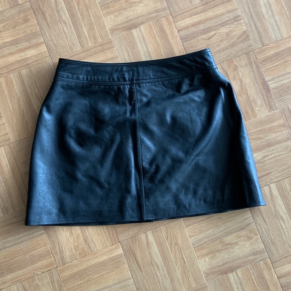 Boston Proper A Line Leather Skater Skirt - Picture 4 of 12